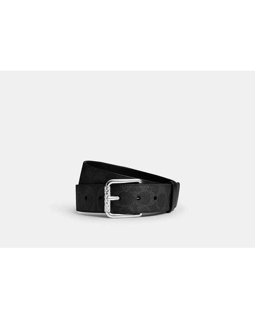 COACH Black Roller Buckle Belt for men