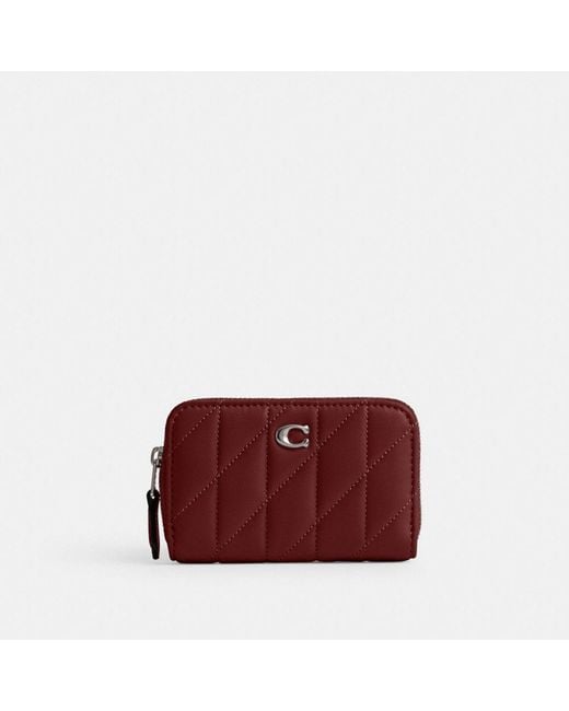★Coach★ Small House Around Card Case with Quilting COACH Quilted Pillow Leather Small Zip Around Card Case - Macy's