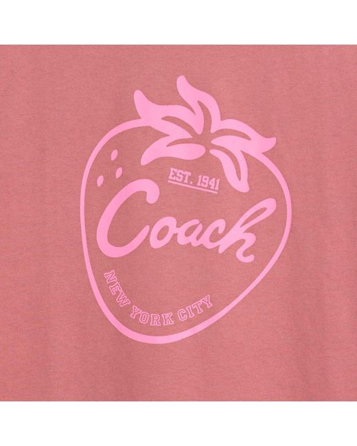COACH Pink Restored Strawberry Skater T Shirt