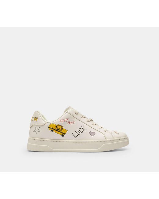 COACH Black High Line Sneaker With Sketch Print