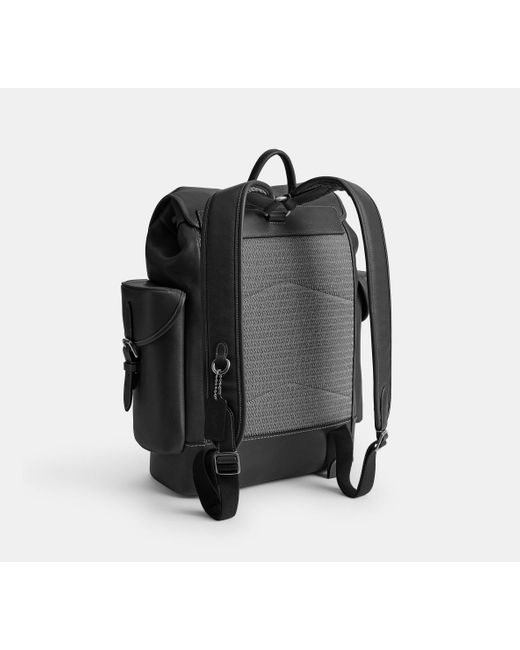 COACH Black Hitch Backpack for men