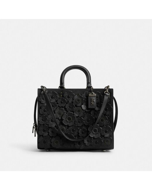 COACH Rogue Bag With Tea Rose in Black Lyst