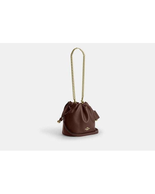 COACH Black Faye Mini Drawstring Bag