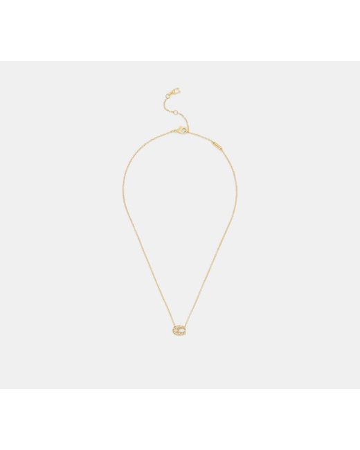 COACH Black Pavé C Necklace