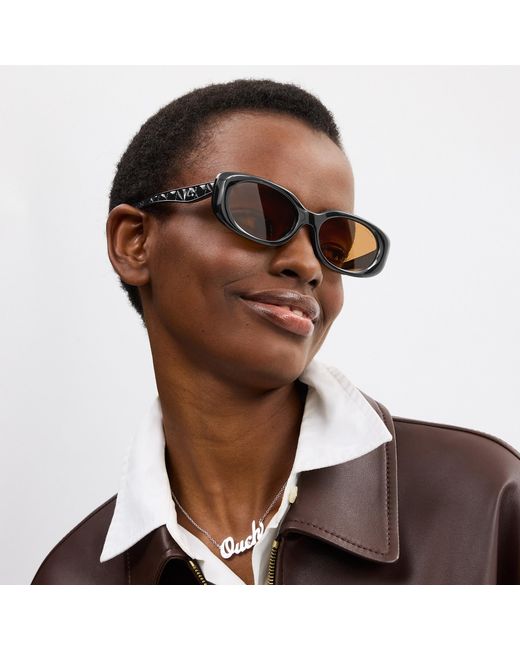 COACH Multicolor Quilted Oval Rectangle Sunglasses