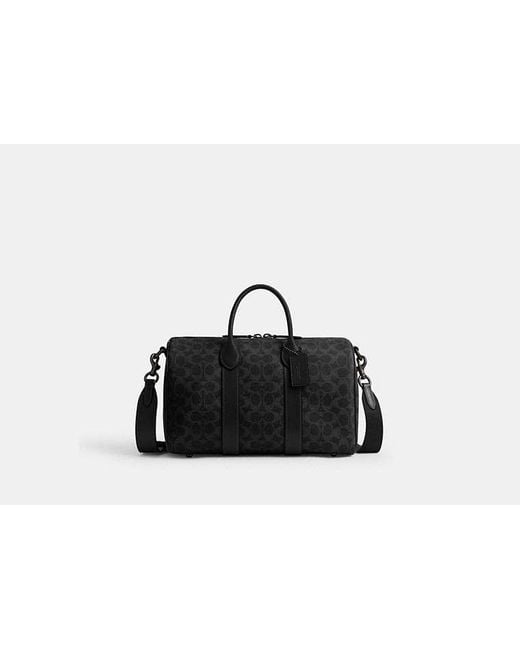 COACH Black Compass Tasche 35 Aus Signature Canvas