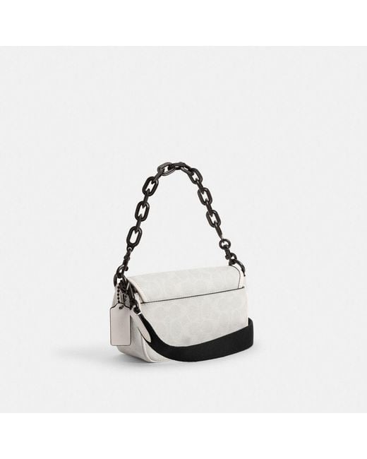 COACH Black Charter Flap Crossbody Bag 18 In Signature Canvas for men