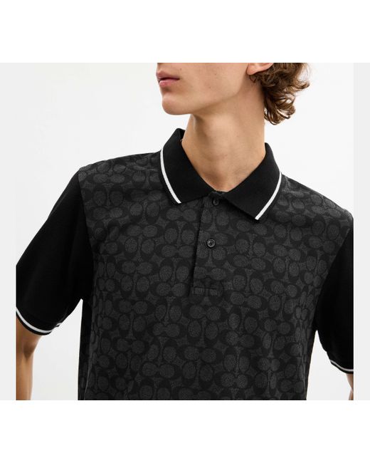 COACH Black Signature Polo for men