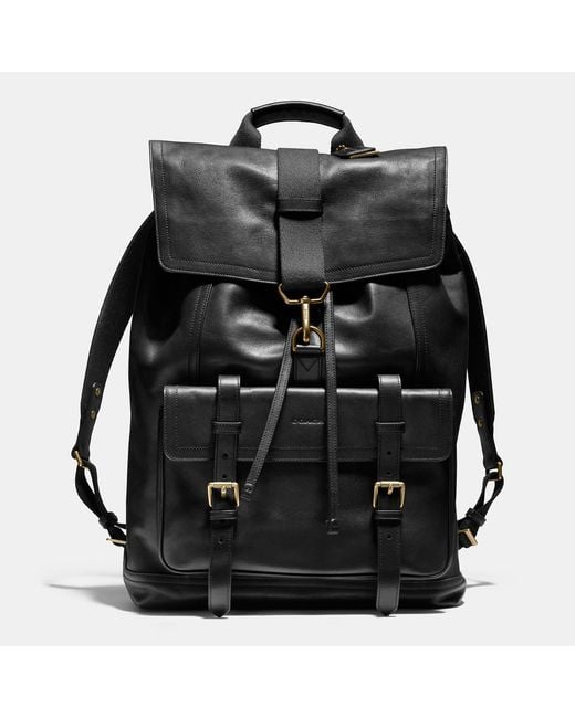 COACH Black Bleecker Backpack In Leather for men