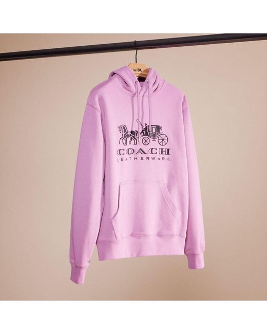 COACH Pink Restored Horse And Carriage Hoodie In Organic Cotton