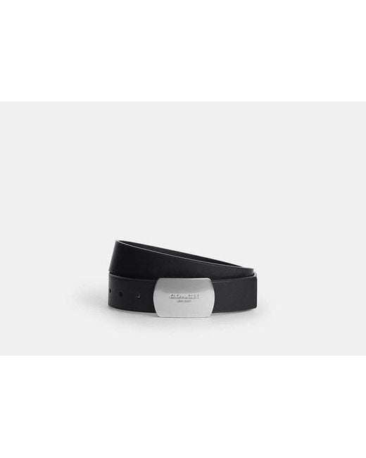 COACH Black Plaque Belt for men