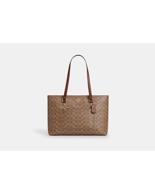 COACH Black Station Tote Aus Signature Canvas