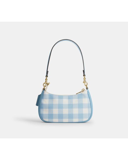 COACH Black Teri Mini Crossbody Bag With Gingham Print And Charm