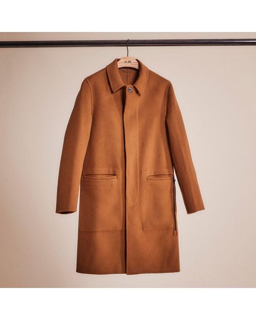 COACH Brown Restored Double Faced Coat for men