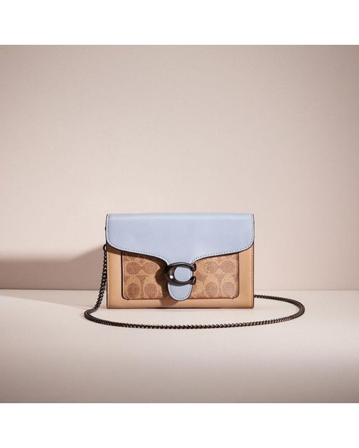 COACH Pink Restored Tabby Chain Clutch In Colorblock Signature Canvas