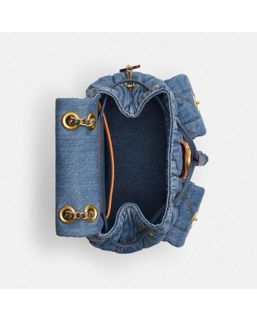 COACH Blue Tabby Backpack With Quilting