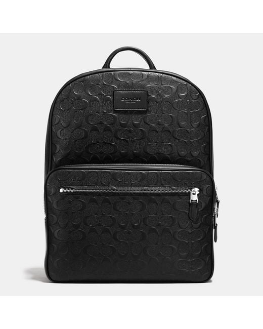 COACH Hudson Backpack In Signature Crossgrain Leather in Black for Men ...