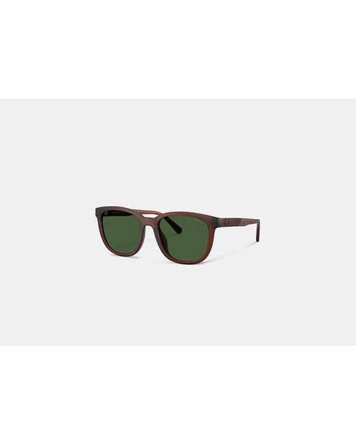 COACH Black Textured Square Sunglasses for men