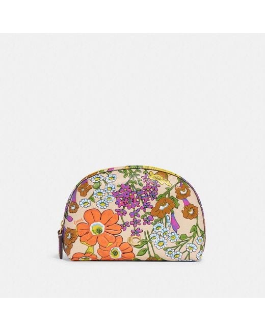 COACH White Julienne Cosmetic Case 17 With Floral Print