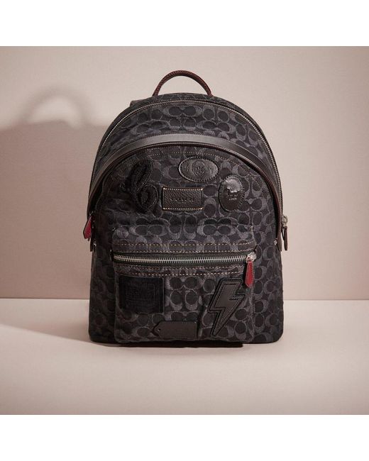 COACH Black Upcrafted Charter Backpack In Signature Denim for men