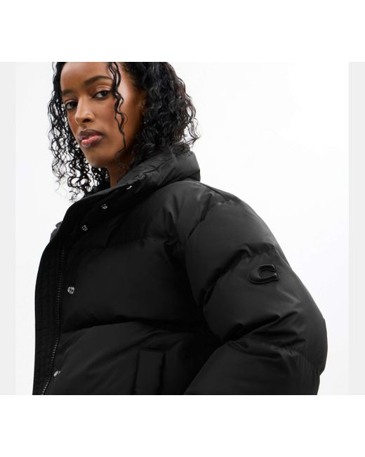 COACH Black Short Puffer Jacket