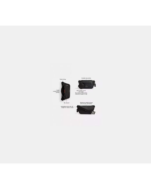 COACH Black Elias Belt Bag for men