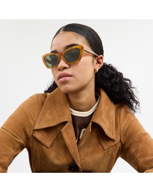 COACH Green Wire Cat Eye Sunglasses