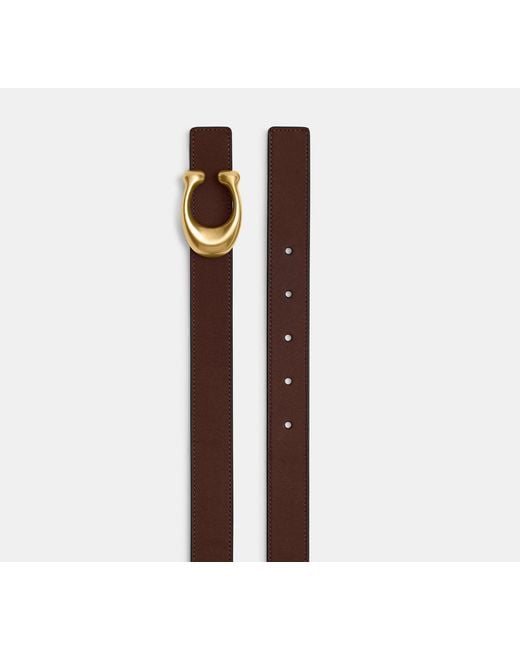 COACH Black Sculpted C Buckle Reversible Belt
