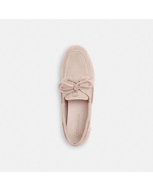 COACH Pink Sculpted C Boat Shoe