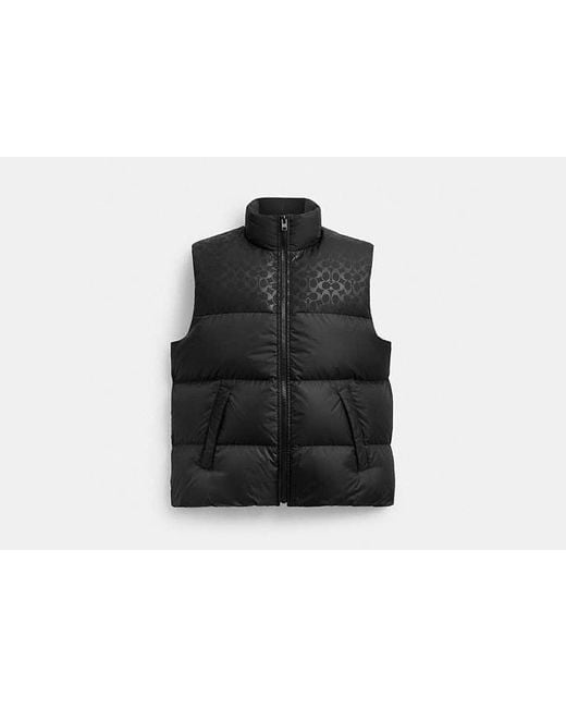 【Coach】Puffer Vest In Recycled Polyester ◆国内発送◆ COACH Down Puffer Vest In Recycled Polyester in Black for