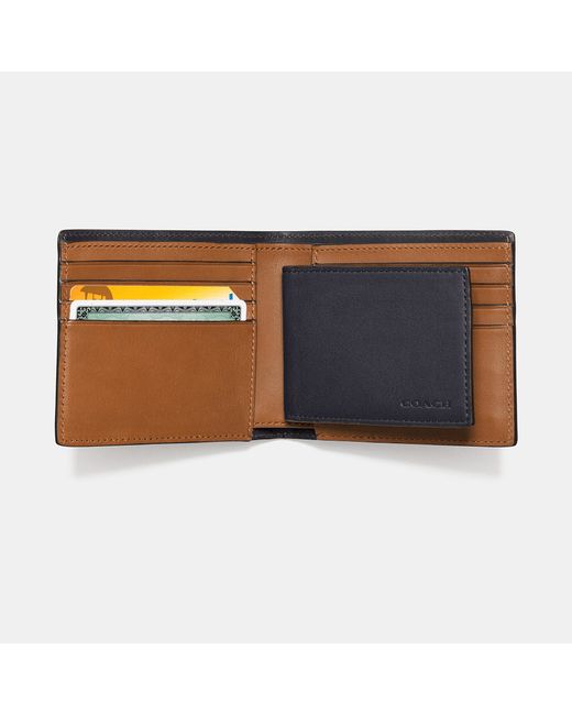 compact id wallet in signature leather