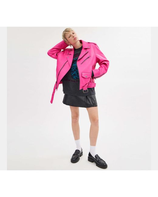 COACH Pink The Lil Nas X Drop Biker Jacket