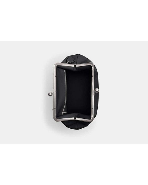 COACH Black Large Kisslock Frame Bag