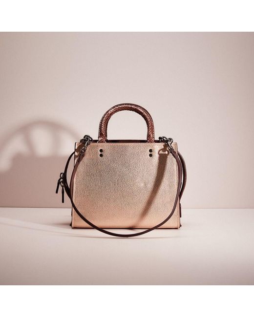 Coach Rogue 25 In Colorblock With Tea Rose And Snakeskin Detail