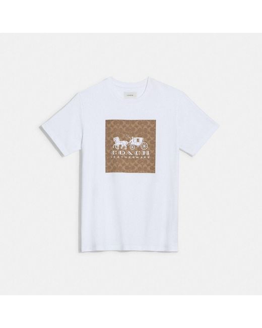 COACH White Signature Horse And Carriage T Shirt In Organic Cotton
