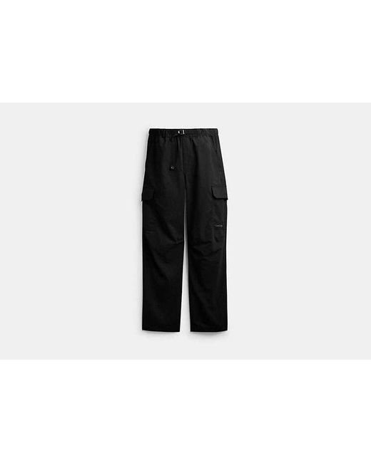 COACH Black Nylon Utility Pants for men