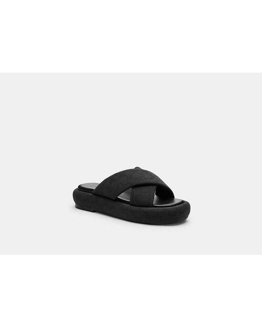 COACH Black Penelope Signature C Slides