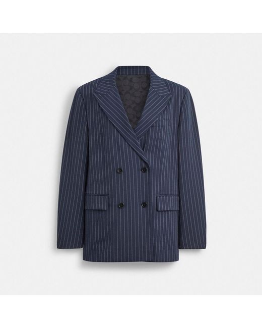 COACH Blue Double Breasted Blazer