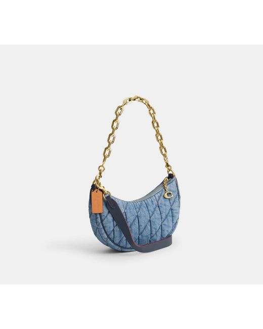 COACH Blue Mira Shoulder Bag With Quilting