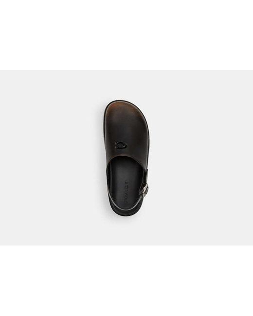 COACH Black Sculpted C Loved Leather Platform Clog