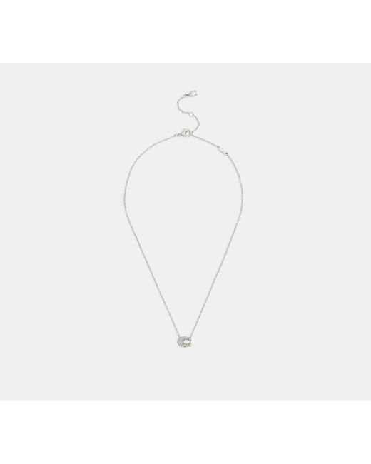 COACH Black Pavé C Necklace