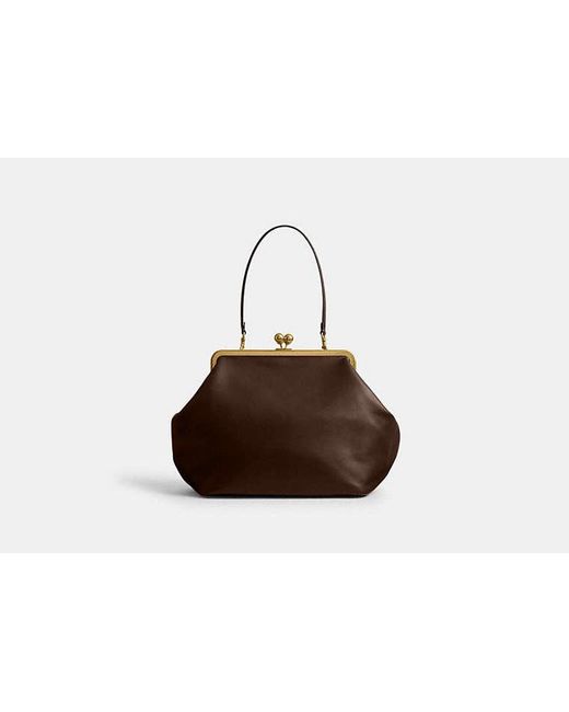 COACH Black Large Kisslock Frame Bag