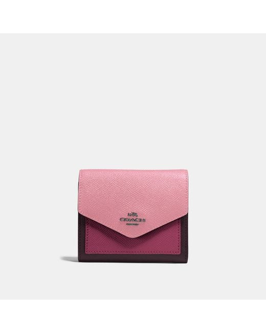 COACH Pink Small Wallet In Colorblock