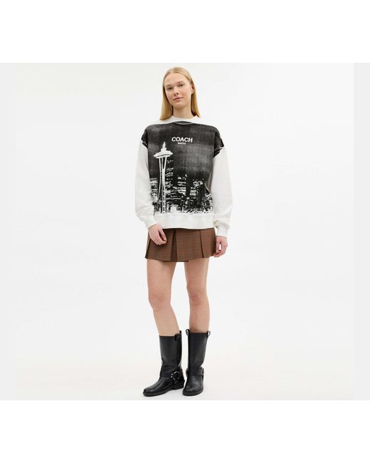 COACH Black Postcard Crewneck Sweatshirt