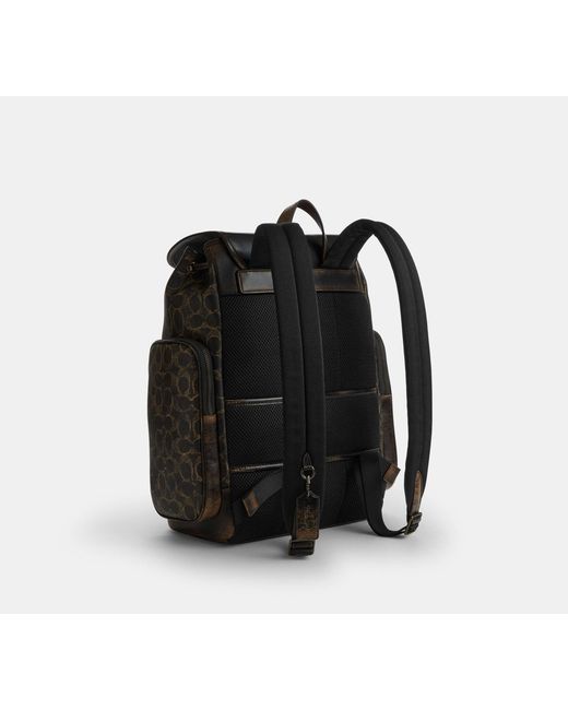 COACH Black Finn Backpack for men