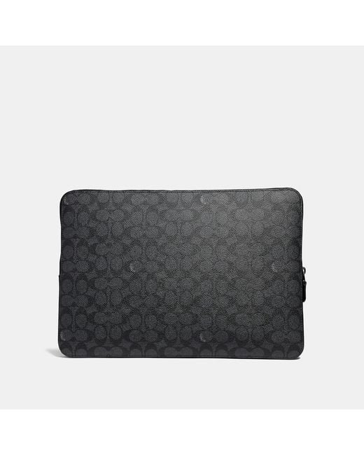 COACH Laptop Case In Signature Canvas in Gray for Men