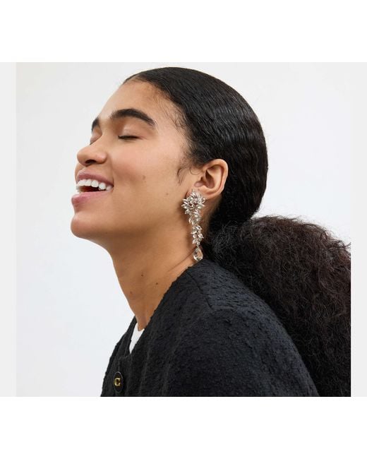 COACH Black Statement Crystal Earring
