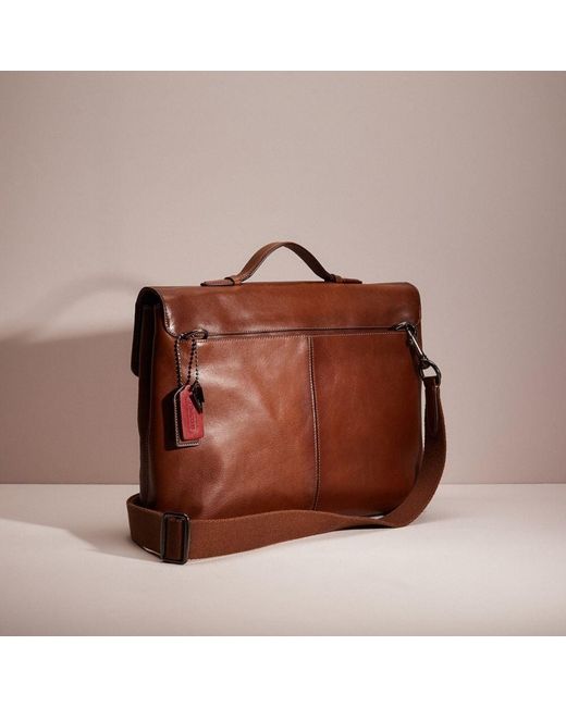 COACH Upcrafted Metropolitan Soft Push Lock Brief in Brown for Men