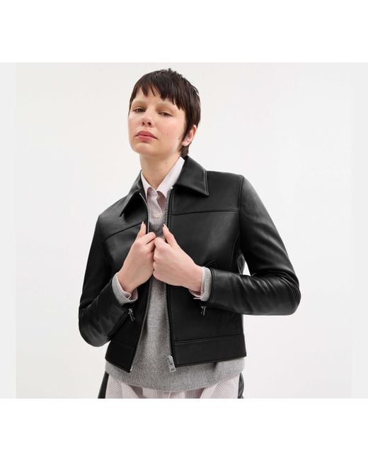 COACH Black Leather Jacket