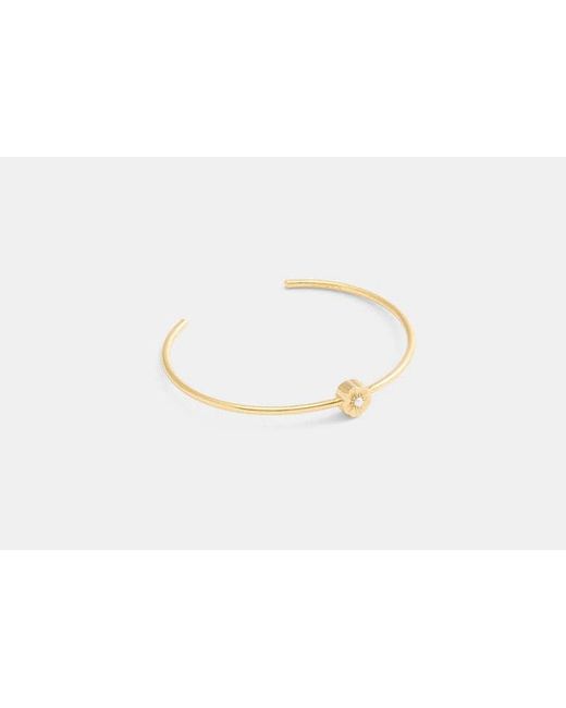 COACH Black Tea Rose Cuff Bracelet